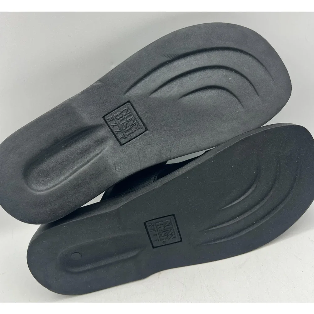 Nunn Bush NXXT Mens Slide Sandals Size 7 M Black Leather Slip On Shoes New Tags
